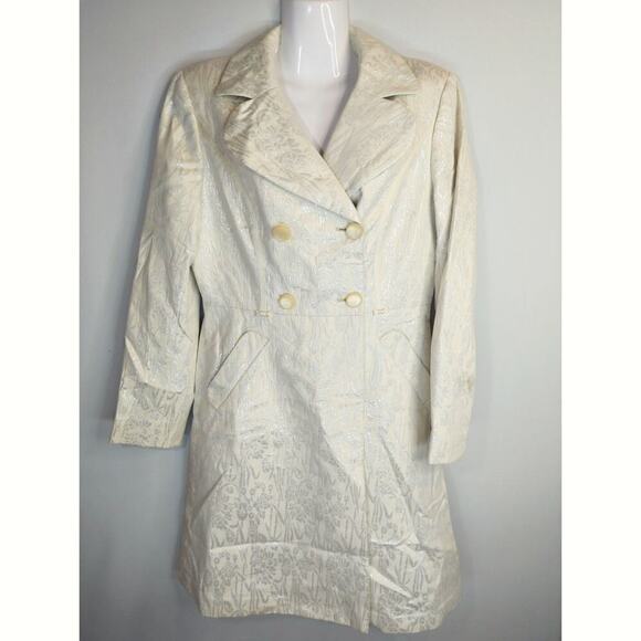 Cole Haan Collective Cream Brocade Double Breasted Blazer Dress Office Size 8 - Picture 1 of 10